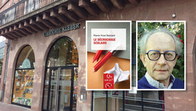Montage photo (librairie Kleber Strasbourg, auteur et couverture du livre)